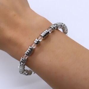 NWT Wool + Pepper Co. Clear & Silver Bracelet